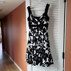 Black and white floral dress